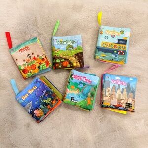 teytoy My First Soft Book, Fabric Baby Crinkle Cloth Books -Pack of 6